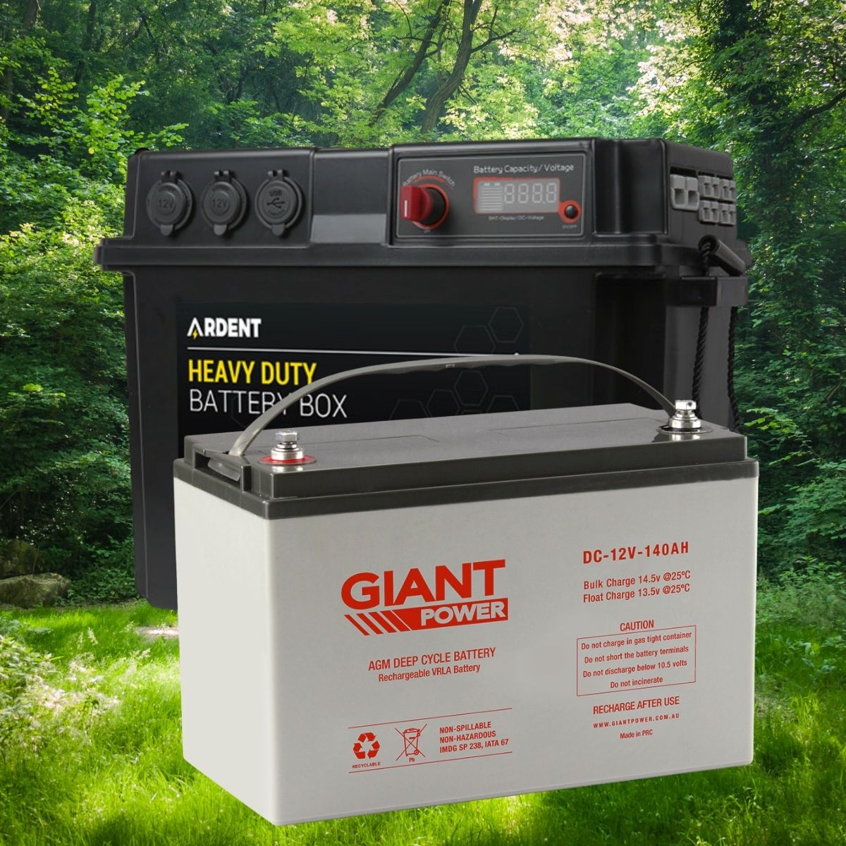 Deep Cycle Battery and Box 140AH 12V Deep Cycle AGM Powered Battery